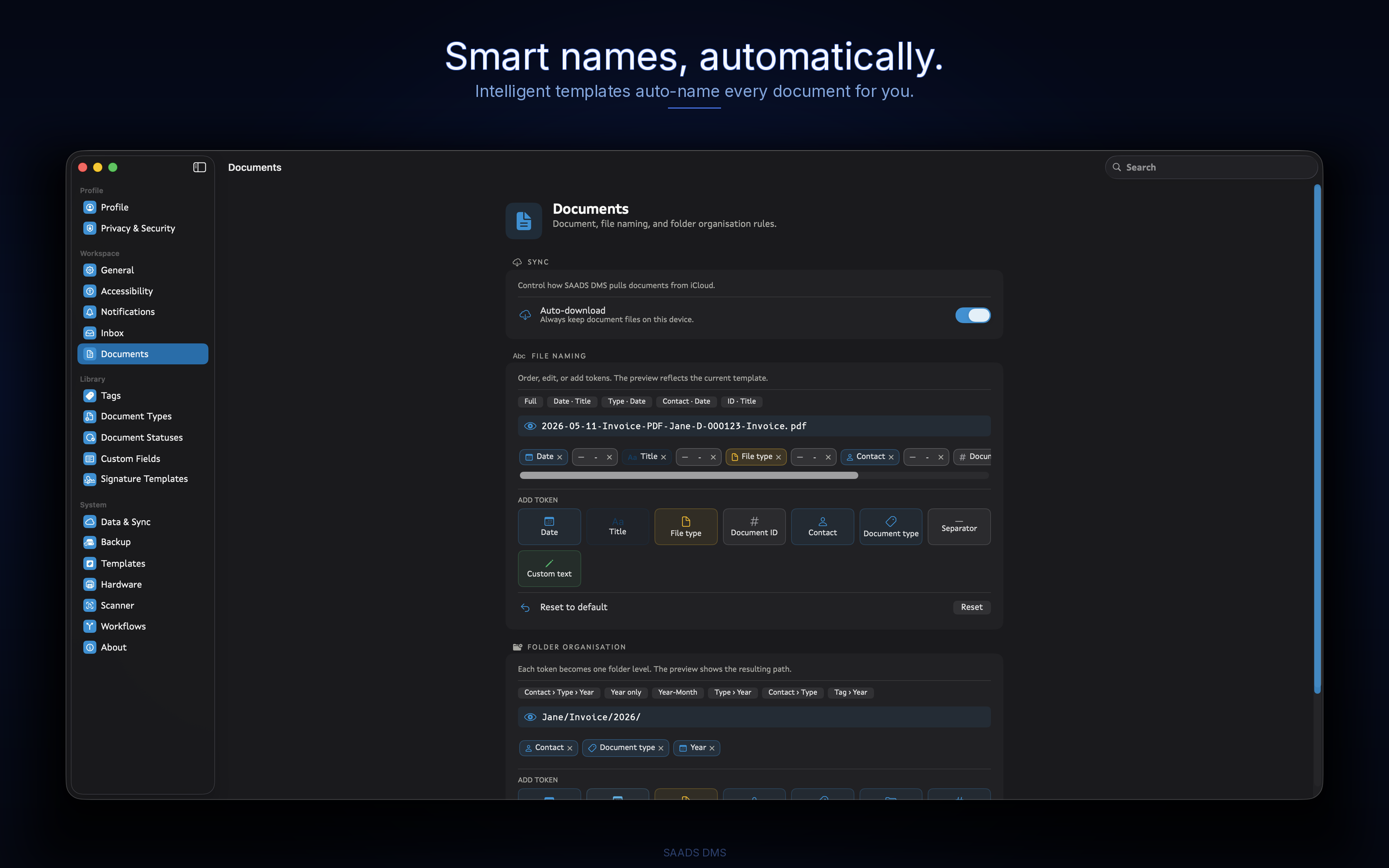 Smart document naming